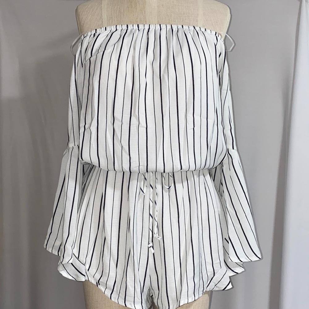 Black & White Striped Romper